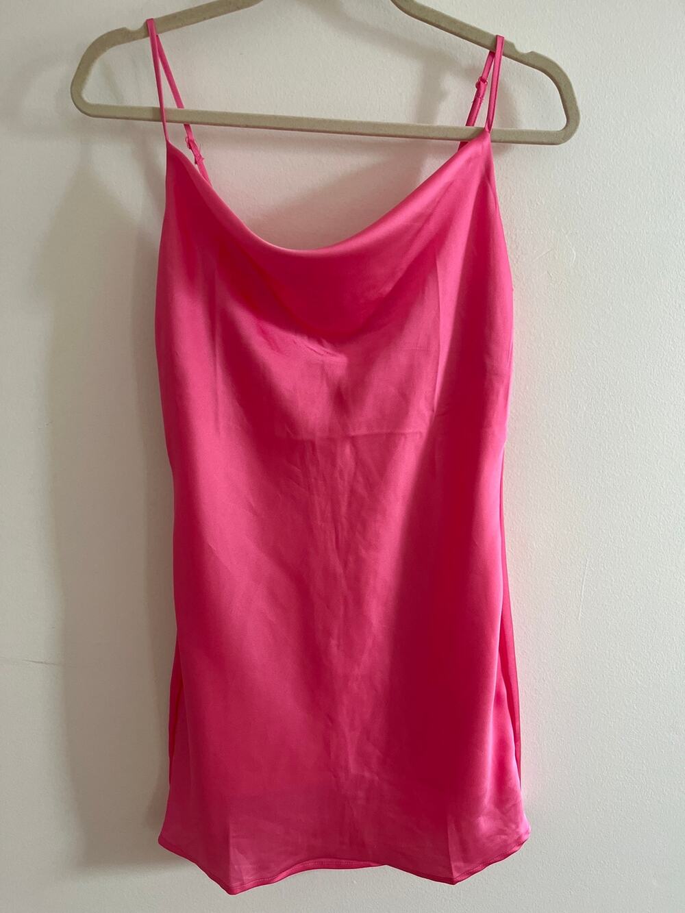 LA hearts mini cowl neck satin dress - size small